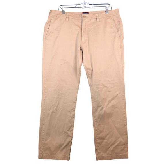 Untuckit Mens Pants Tan Relaxed Fit Pima Cotton Blend Stretch 36x30 - Picture 1 of 10